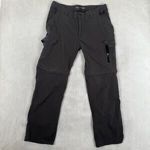 BC Clothing Cargo Pants Mens Large x 32 Gray Convertible Stretch Hiking Outdoor